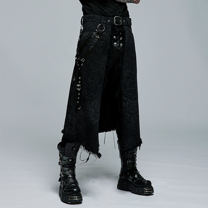Men Gothic Jacquard Asymmetry  - Skirts 评论和价格