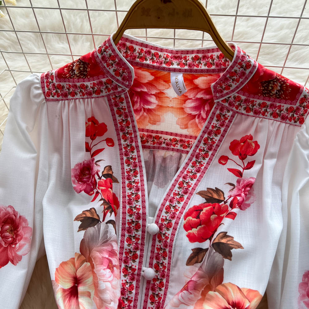 French Elegant Vintage Palace  - French Vintage Floral Midi Dress 评论和价格