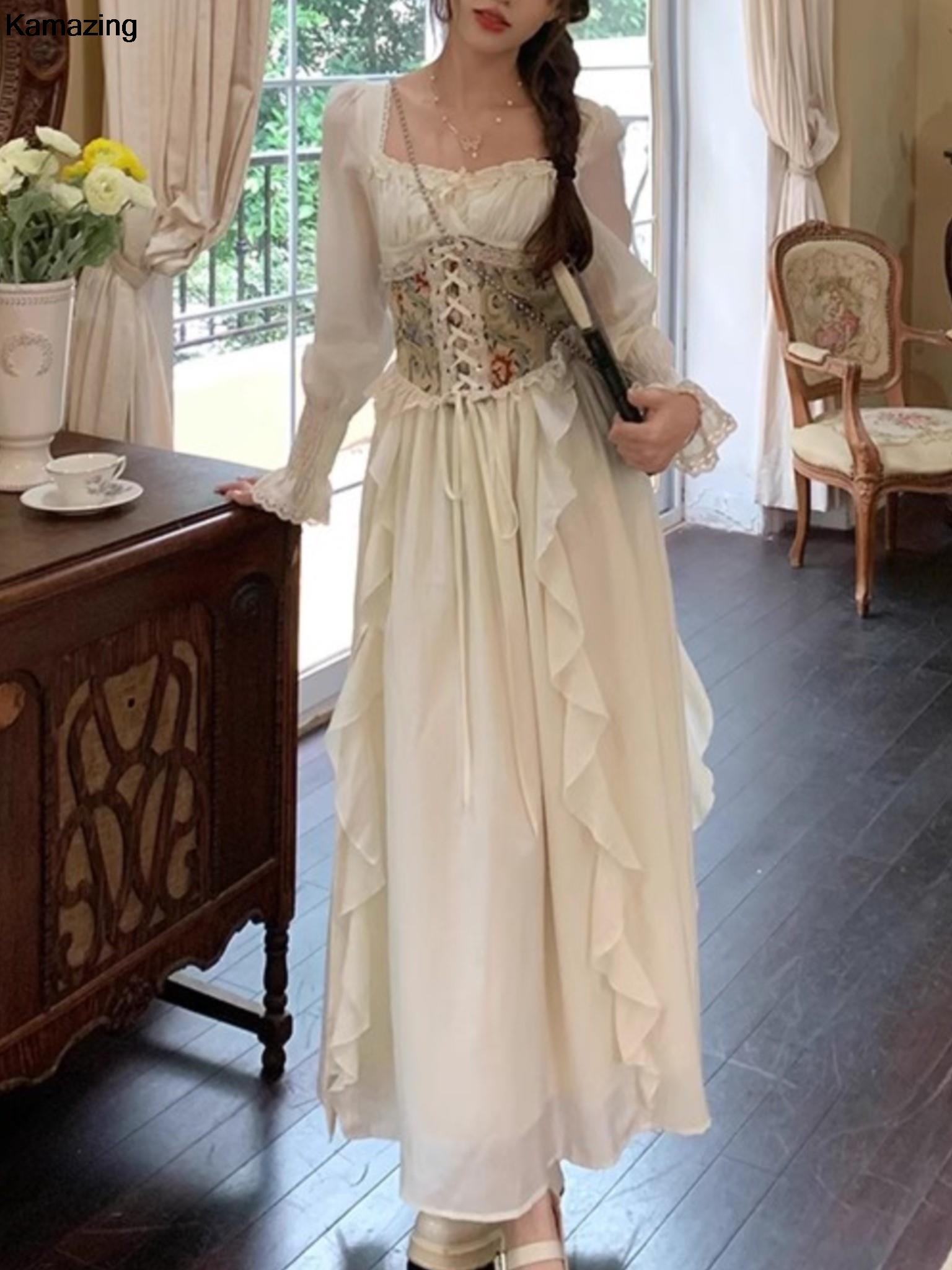 Vintage French Corset Midi Dre - French Vintage Floral Midi Dress 评论和价格