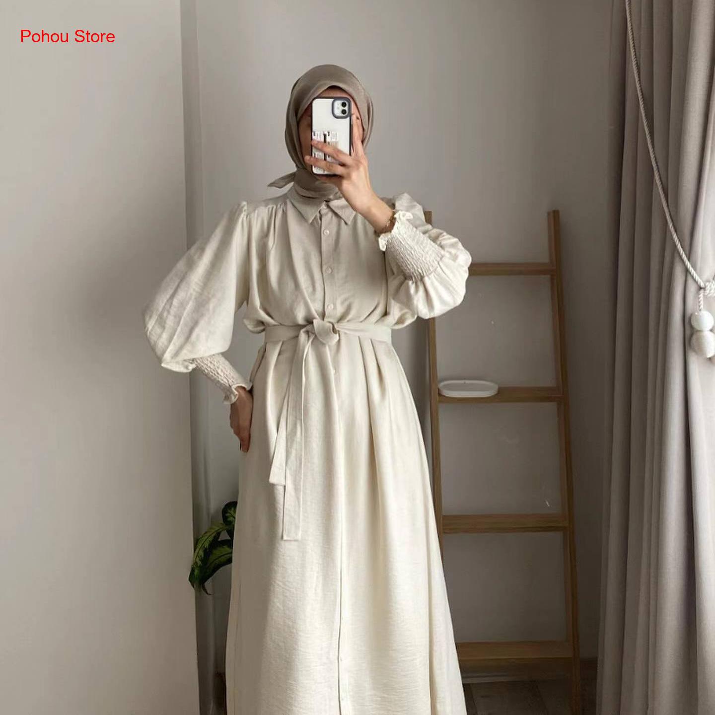 Korean Style Shirt Dress Women - Korean Style A Line Shirt Dress 评论和价格