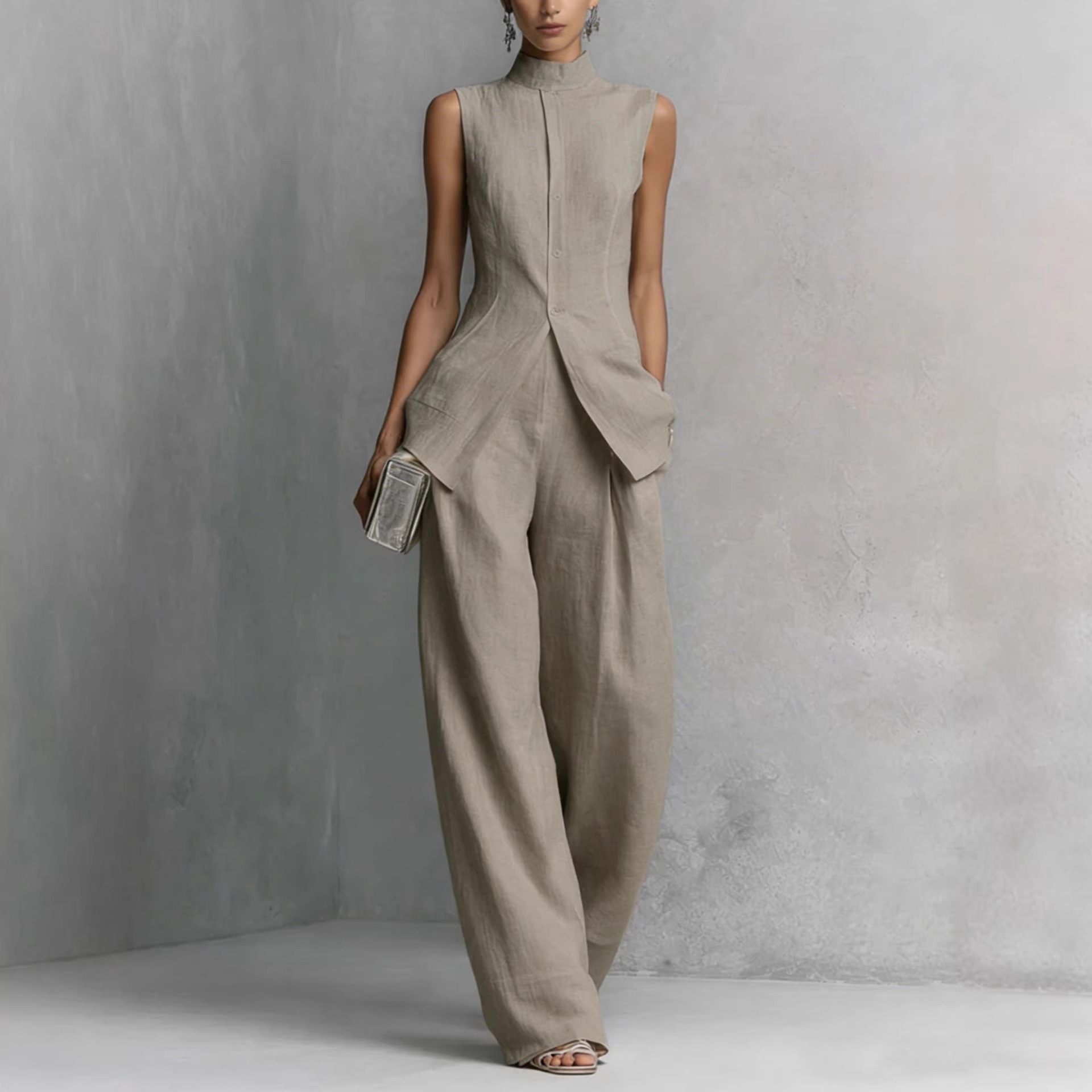 2026 Killed Cotton-linen Shirt - Casual Loose Linen Shirt Dress 评论和价格