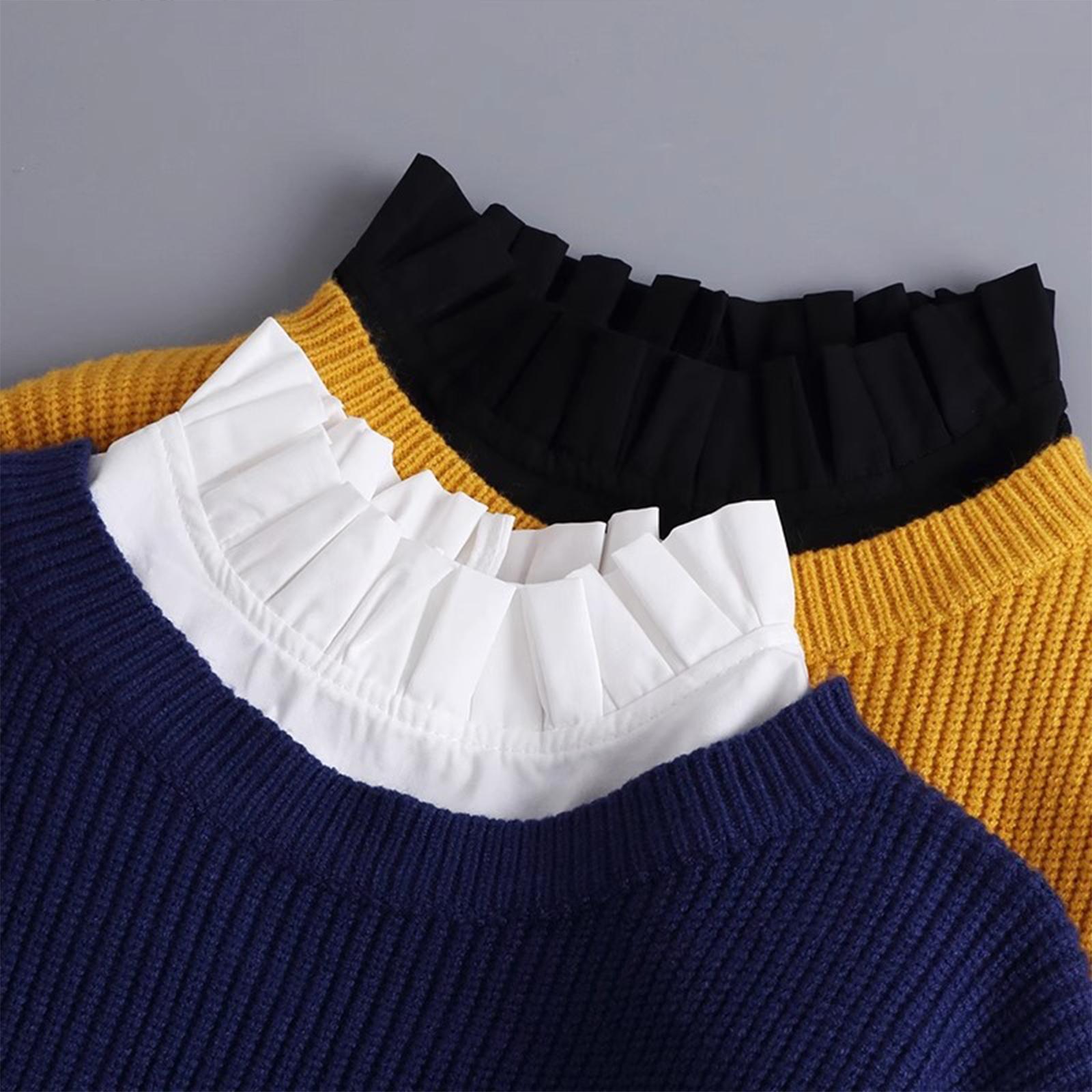 Versatile Decorative Fake Coll - Blouses 评论和价格